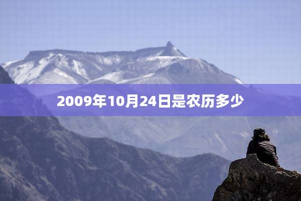2009年10月24日是农历多少