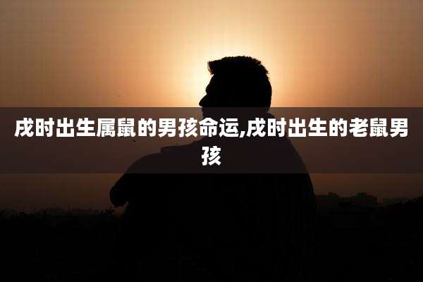 戌时出生属鼠的男孩命运,戌时出生的老鼠男孩
