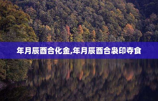 年月辰酉合化金,年月辰酉合袅印夺食