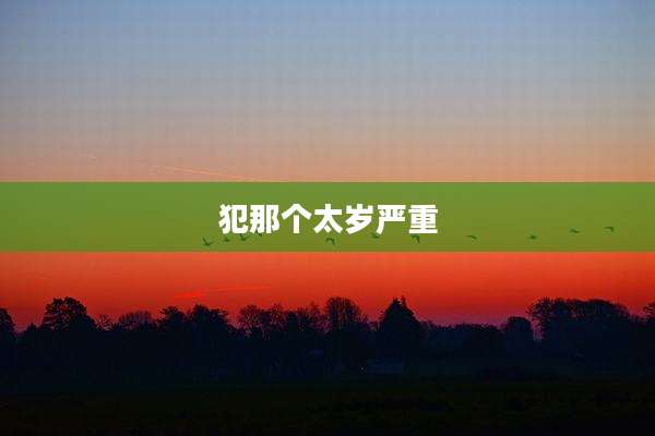 犯那个太岁严重