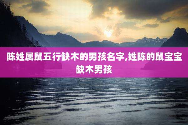 陈姓属鼠五行缺木的男孩名字,姓陈的鼠宝宝缺木男孩