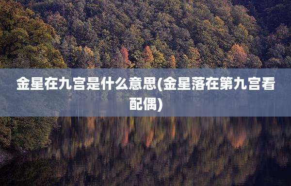 金星在九宫是什么意思(金星落在第九宫看配偶)