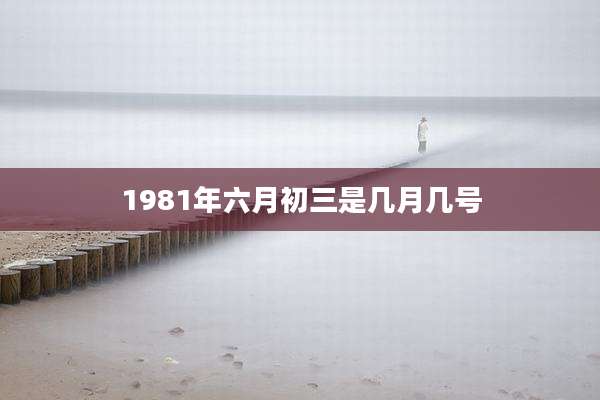 1981年六月初三是几月几号