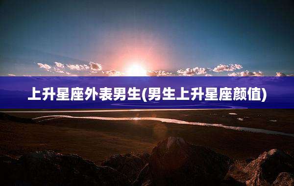 上升星座外表男生(男生上升星座颜值)