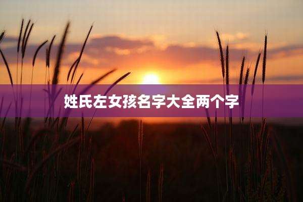 姓氏左女孩名字大全两个字