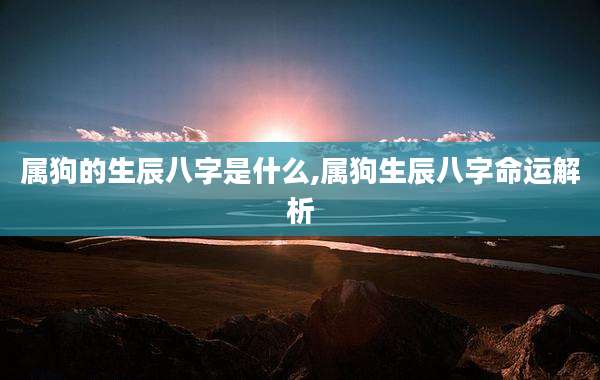 属狗的生辰八字是什么,属狗生辰八字命运解析