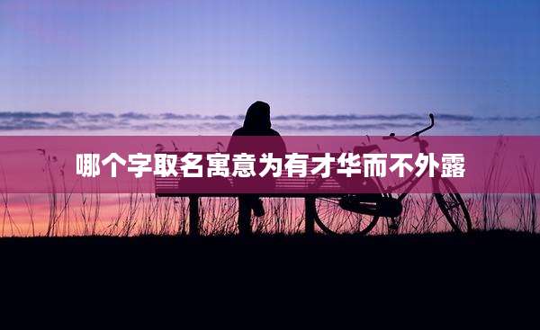哪个字取名寓意为有才华而不外露