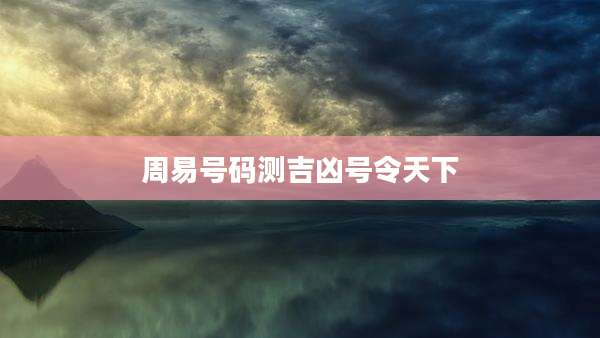 周易号码测吉凶号令天下