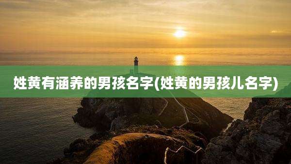 姓黄有涵养的男孩名字(姓黄的男孩儿名字)