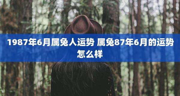 1987年6月属兔人运势 属兔87年6月的运势怎么样