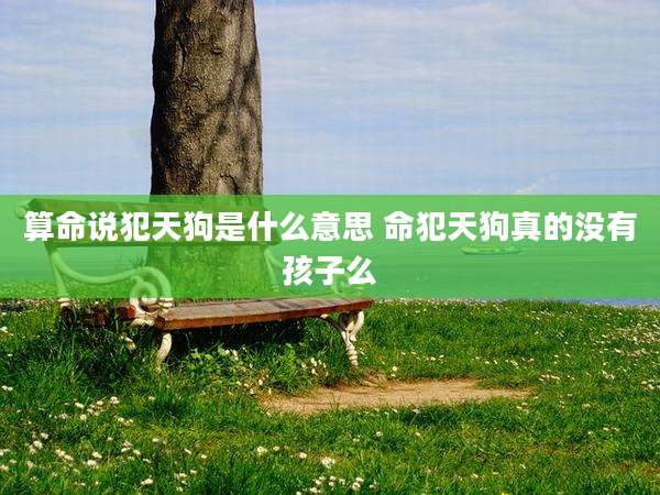 算命说犯天狗是什么意思 命犯天狗真的没有孩子么