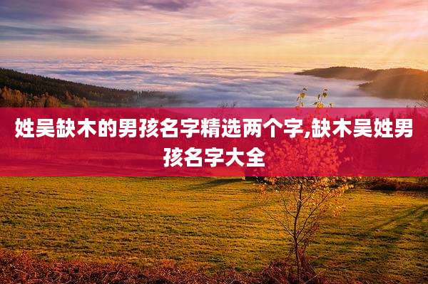 姓吴缺木的男孩名字精选两个字,缺木吴姓男孩名字大全