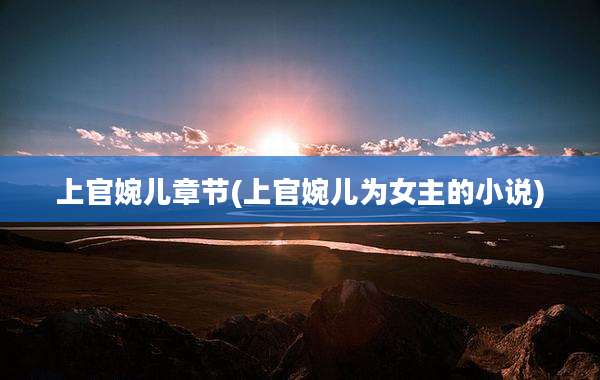 上官婉儿章节(上官婉儿为女主的小说)