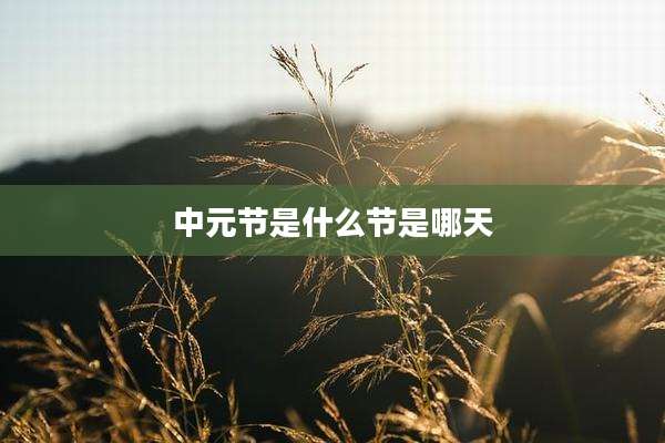 中元节是什么节是哪天