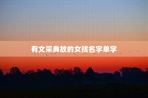 有文采典故的女孩名字单字