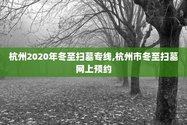 杭州2020年冬至扫墓专线,杭州市冬至扫墓网上预约