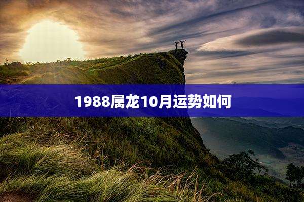 1988属龙10月运势如何