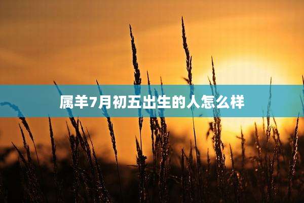 属羊7月初五出生的人怎么样