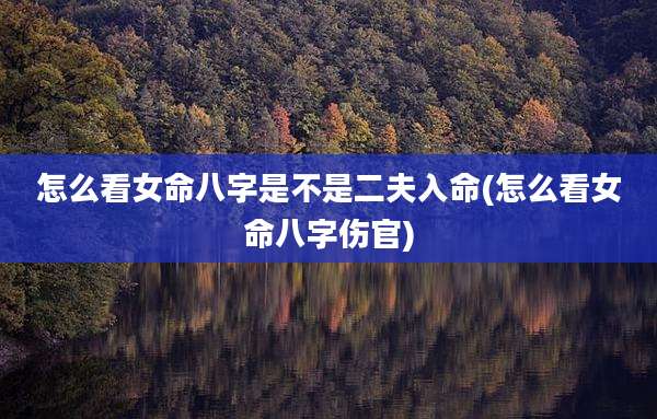 怎么看女命八字是不是二夫入命(怎么看女命八字伤官)