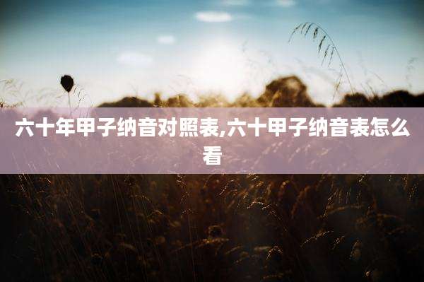 六十年甲子纳音对照表,六十甲子纳音表怎么看