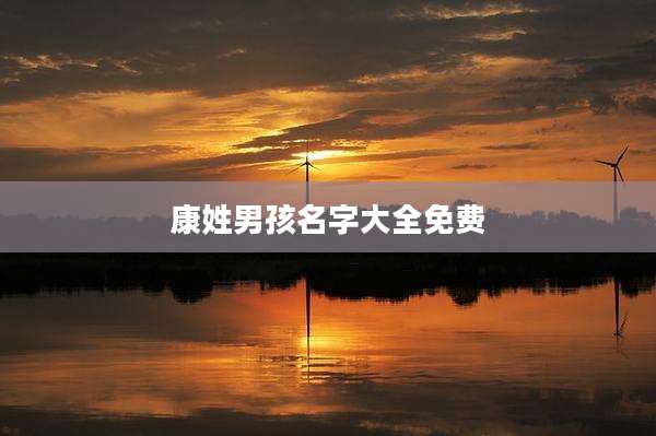 康姓男孩名字大全免费
