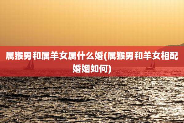 属猴男和属羊女属什么婚(属猴男和羊女相配婚姻如何)
