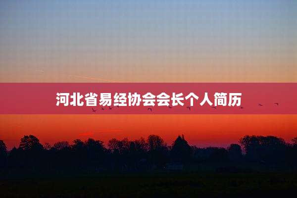 河北省易经协会会长个人简历