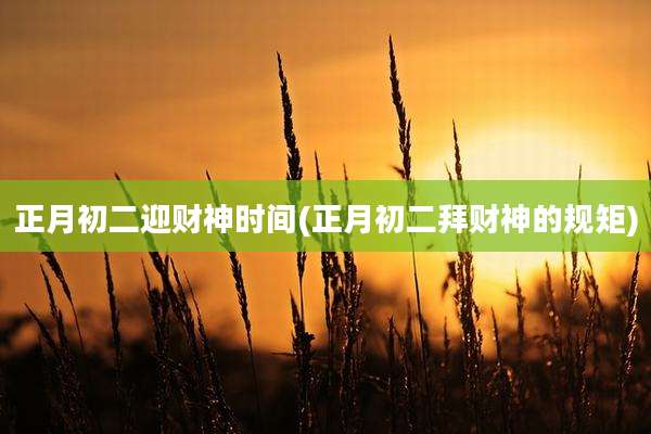 正月初二迎财神时间(正月初二拜财神的规矩)