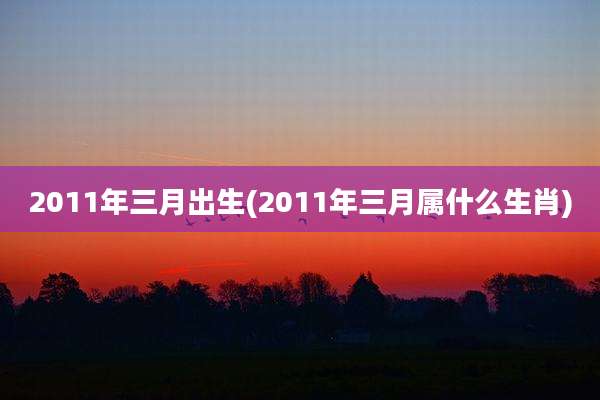 2011年三月出生(2011年三月属什么生肖)