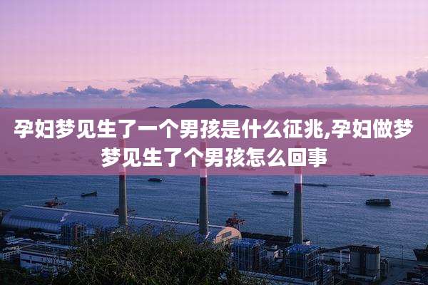 孕妇梦见生了一个男孩是什么征兆,孕妇做梦梦见生了个男孩怎么回事