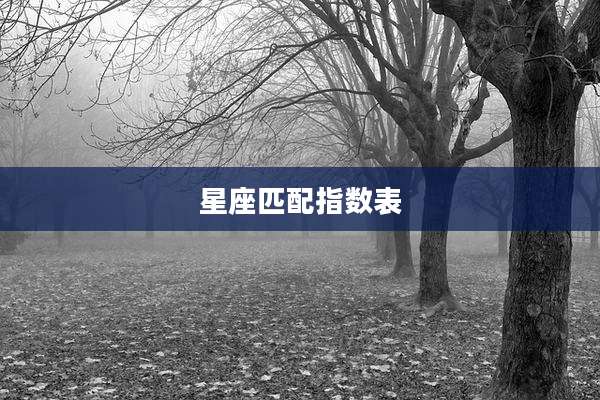 星座匹配指数表