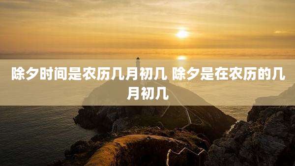 除夕时间是农历几月初几 除夕是在农历的几月初几