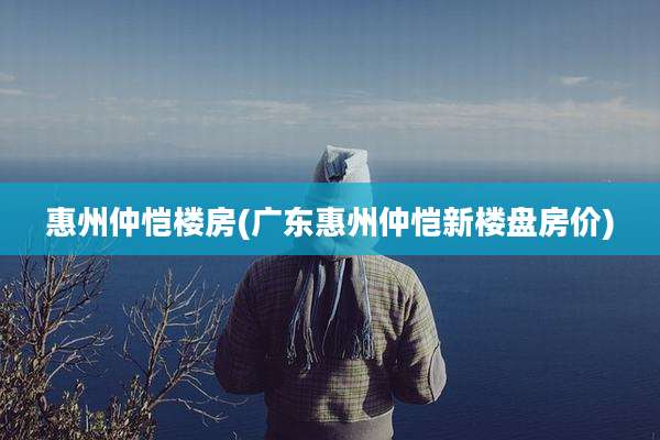惠州仲恺楼房(广东惠州仲恺新楼盘房价)