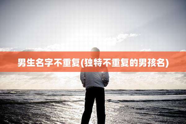 男生名字不重复(独特不重复的男孩名)