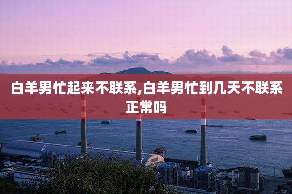 白羊男忙起来不联系,白羊男忙到几天不联系正常吗