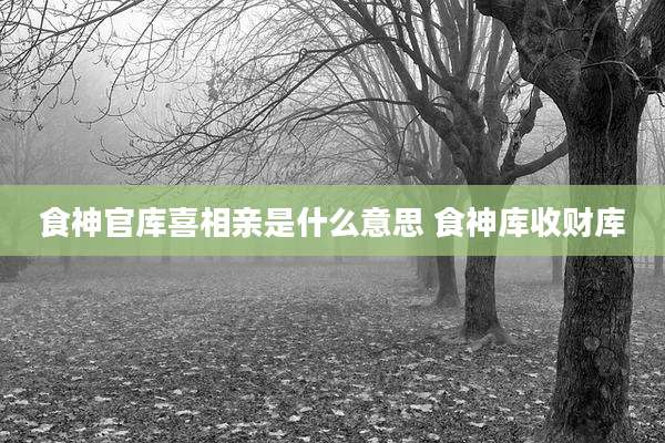 食神官库喜相亲是什么意思 食神库收财库