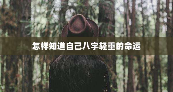 怎样知道自己八字轻重的命运