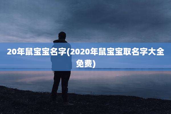 20年鼠宝宝名字(2020年鼠宝宝取名字大全免费)