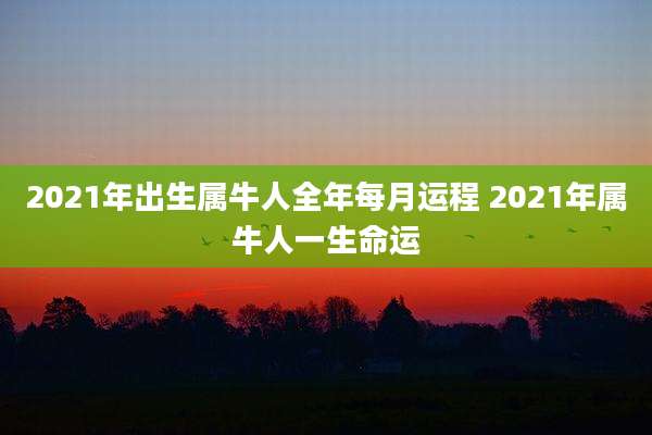 2021年出生属牛人全年每月运程 2021年属牛人一生命运