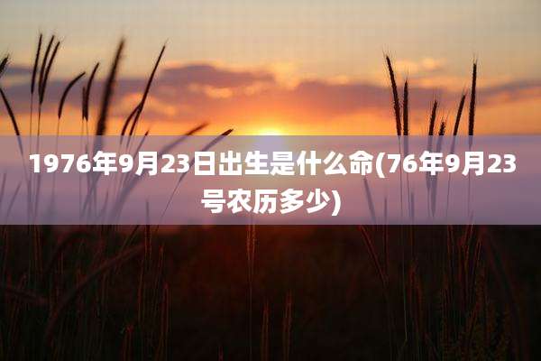 1976年9月23日出生是什么命(76年9月23号农历多少)