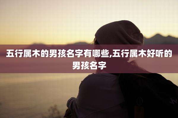 五行属木的男孩名字有哪些,五行属木好听的男孩名字