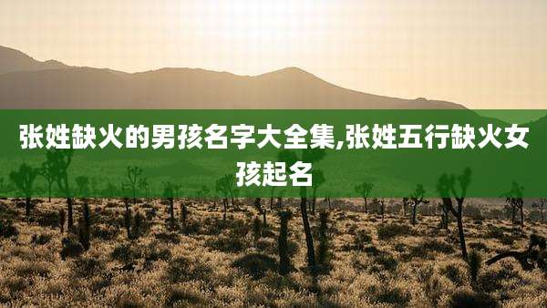 张姓缺火的男孩名字大全集,张姓五行缺火女孩起名