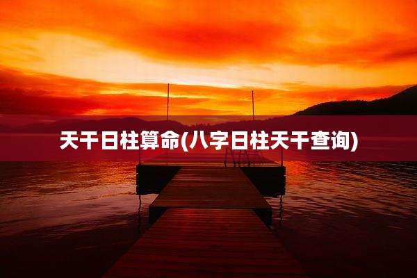 天干日柱算命(八字日柱天干查询)