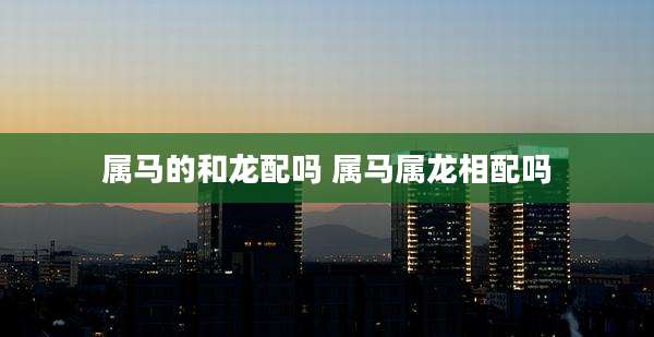 属马的和龙配吗 属马属龙相配吗