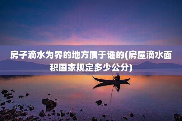 房子滴水为界的地方属于谁的(房屋滴水面积国家规定多少公分)