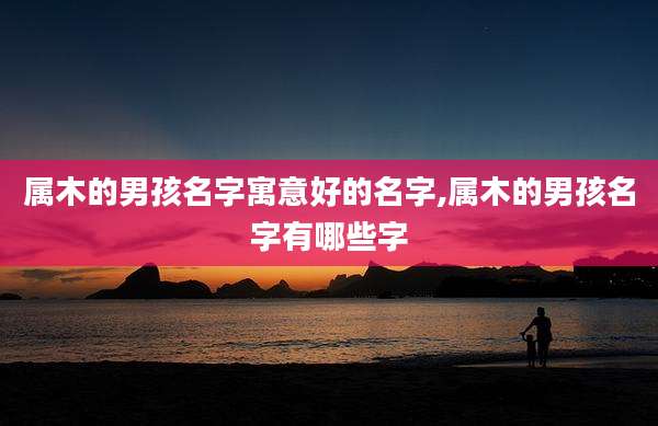 属木的男孩名字寓意好的名字,属木的男孩名字有哪些字