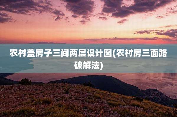 农村盖房子三间两层设计图(农村房三面路破解法)
