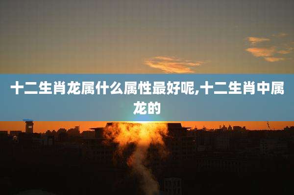 十二生肖龙属什么属性最好呢,十二生肖中属龙的