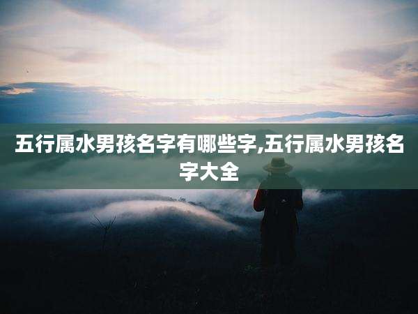 五行属水男孩名字有哪些字,五行属水男孩名字大全