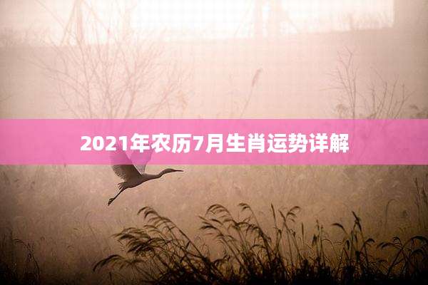 2021年农历7月生肖运势详解